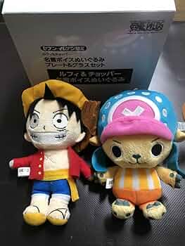 【ワンピース】プレート・グラス　ルフィ&チョッパー名言ボイスぬいぐるみセット Amazon.co.jp: 【セブン-イレブン限定】 ワンピース プレート